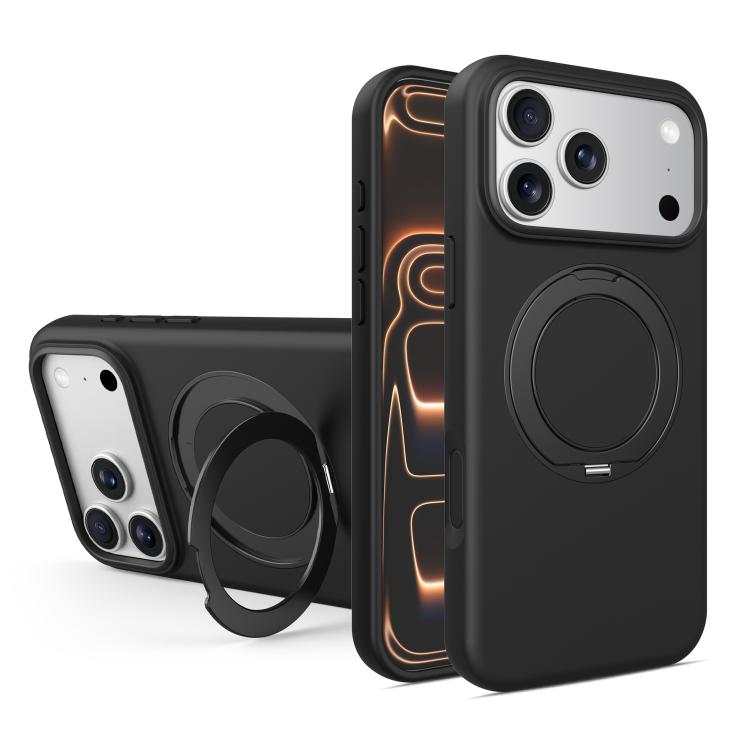 Custodia magnetica per telefono in silicone liquido con supporto girevole, For iPhone 17 Pro Max, For iPhone 17 Pro, For iPhone 17