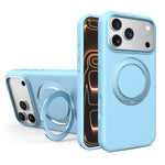 Custodia magnetica per telefono in silicone liquido con supporto girevole, For iPhone 17 Pro Max, For iPhone 17 Pro, For iPhone 17