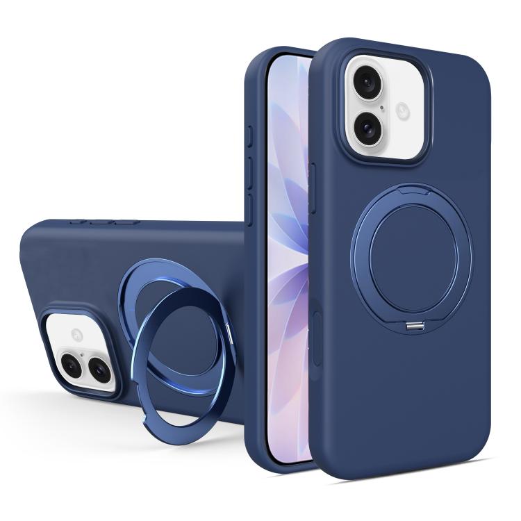 Custodia magnetica per telefono in silicone liquido con supporto girevole, For iPhone 17 Pro Max, For iPhone 17 Pro, For iPhone 17
