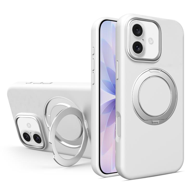 Custodia magnetica per telefono in silicone liquido con supporto girevole, For iPhone 17 Pro Max, For iPhone 17 Pro, For iPhone 17
