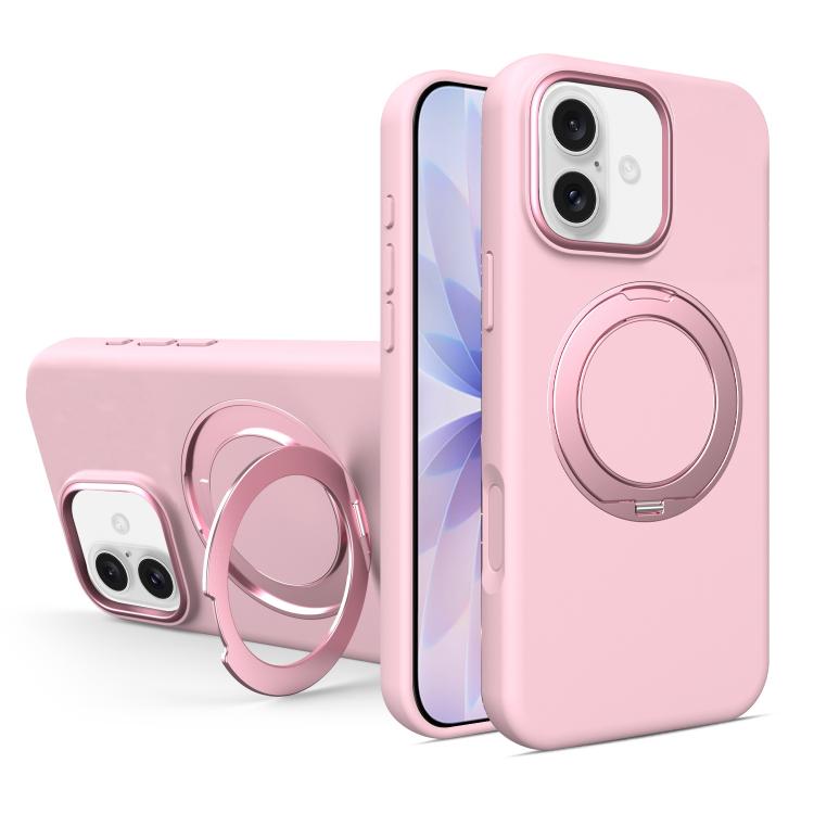 Custodia magnetica per telefono in silicone liquido con supporto girevole, For iPhone 17 Pro Max, For iPhone 17 Pro, For iPhone 17