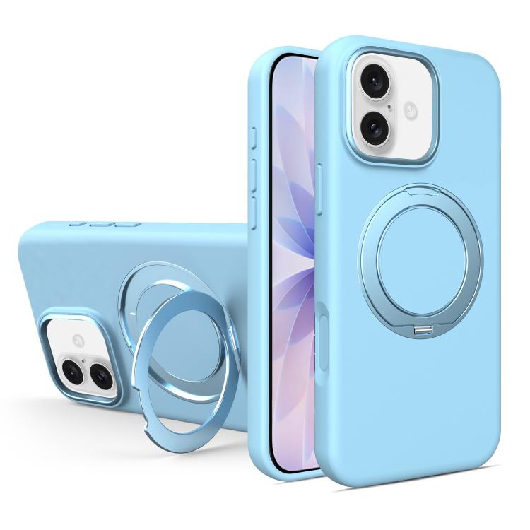 Custodia magnetica per telefono in silicone liquido con supporto girevole, For iPhone 17 Pro Max, For iPhone 17 Pro, For iPhone 17