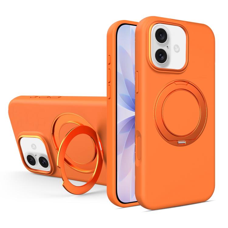 Custodia magnetica per telefono in silicone liquido con supporto girevole, For iPhone 17 Pro Max, For iPhone 17 Pro, For iPhone 17