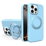 Custodia magnetica per telefono in silicone liquido con supporto girevole, For iPhone 16 Pro Max, For iPhone 16 Pro, For iPhone 16