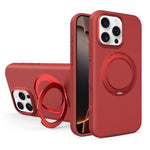 Custodia magnetica per telefono in silicone liquido con supporto girevole, For iPhone 16 Pro Max, For iPhone 16 Pro, For iPhone 16
