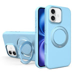 Custodia magnetica per telefono in silicone liquido con supporto girevole, For iPhone 16 Pro Max, For iPhone 16 Pro, For iPhone 16