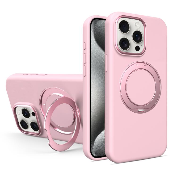 Custodia magnetica per telefono in silicone liquido con supporto girevole, For iPhone 15 Pro Max, For iPhone 15 Pro, For iPhone 15