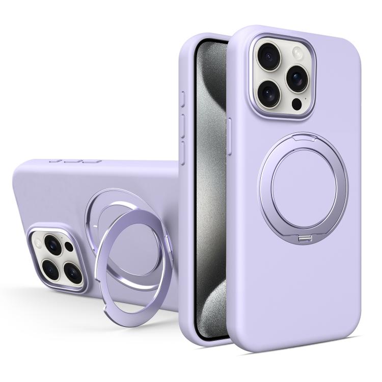 Custodia magnetica per telefono in silicone liquido con supporto girevole, For iPhone 15 Pro Max, For iPhone 15 Pro, For iPhone 15