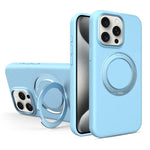Custodia magnetica per telefono in silicone liquido con supporto girevole, For iPhone 15 Pro Max, For iPhone 15 Pro, For iPhone 15
