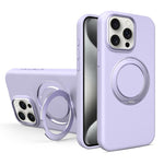 Custodia magnetica per telefono in silicone liquido con supporto girevole, For iPhone 15 Pro Max, For iPhone 15 Pro, For iPhone 15