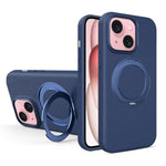 Custodia magnetica per telefono in silicone liquido con supporto girevole, For iPhone 15 Pro Max, For iPhone 15 Pro, For iPhone 15