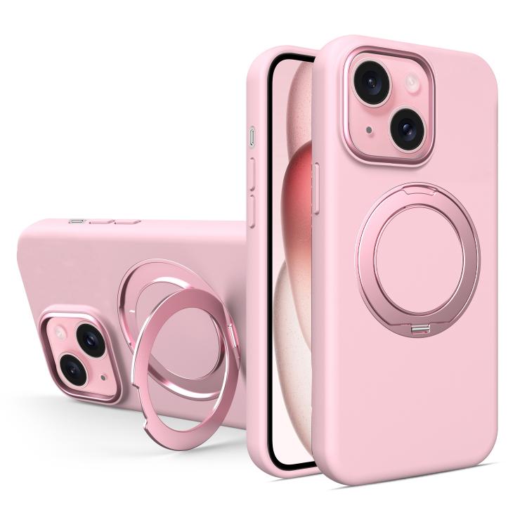Custodia magnetica per telefono in silicone liquido con supporto girevole, For iPhone 15 Pro Max, For iPhone 15 Pro, For iPhone 15