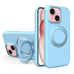 Custodia magnetica per telefono in silicone liquido con supporto girevole, For iPhone 15 Pro Max, For iPhone 15 Pro, For iPhone 15