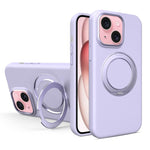 Custodia magnetica per telefono in silicone liquido con supporto girevole, For iPhone 15 Pro Max, For iPhone 15 Pro, For iPhone 15