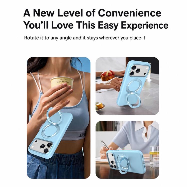 Custodia magnetica per telefono in silicone liquido con supporto girevole, For iPhone 15 Pro Max, For iPhone 15 Pro, For iPhone 15
