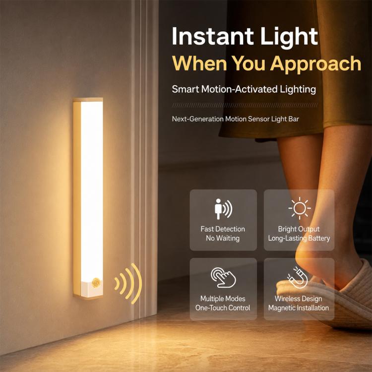 Barra luminosa a LED con sensore di movimento intelligente, lampada da comodino, 10cm 1W, 20cm 2W, 30cm 3W, 50cm 5W