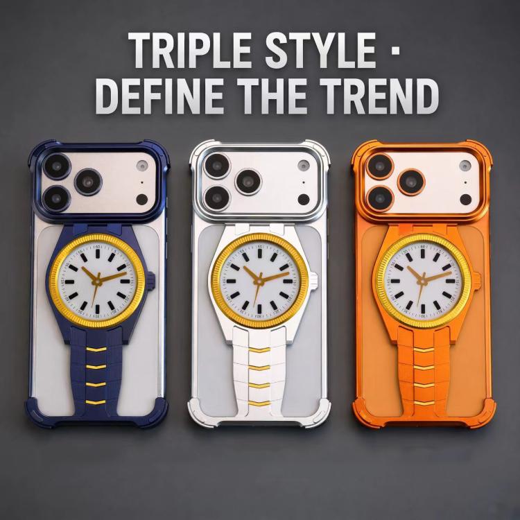 Custodia magnetica per telefono in lega di alluminio con design a orologio., For iPhone 17 Pro Max, For iPhone 17 Pro