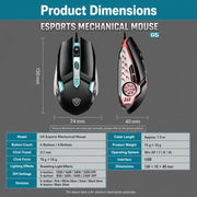 Mouse meccanico da gioco USB SHIPADOO G5 2400DPI