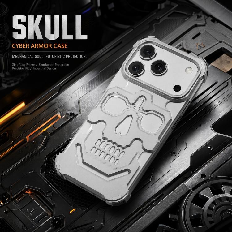 Custodia per telefono in lega di alluminio con design unico a teschio., For iPhone 17 Pro Max, For iPhone 17 Pro