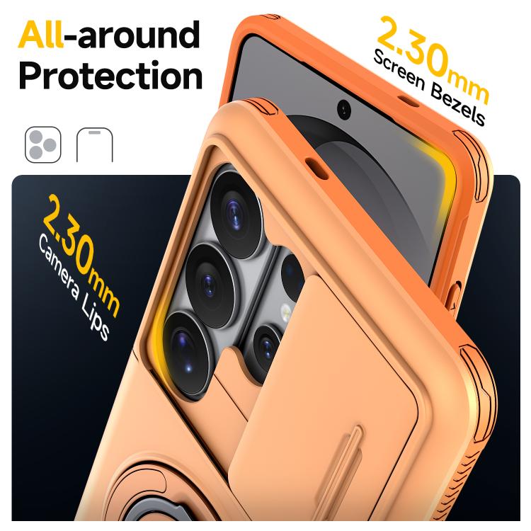 Custodia per telefono con protezione per fotocamera scorrevole, slot per scheda e rotazione a 360 gradi., For Galaxy S26 Ultra 5G, For Galaxy S25 Ultra 5G