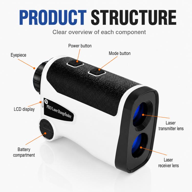 Tachimetro laser portatile HD misuratore distanza 400-1500m
