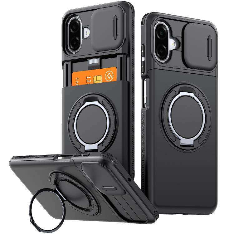 Custodia per telefono con protezione per fotocamera scorrevole, slot per scheda e rotazione a 360 gradi., For Galaxy A56 5G / A37 5G / A27 5G, For Galaxy A06 / A07