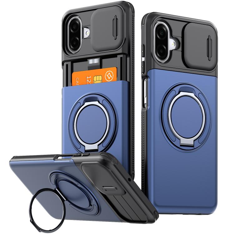 Custodia per telefono con protezione per fotocamera scorrevole, slot per scheda e rotazione a 360 gradi., For Galaxy A56 5G / A37 5G / A27 5G, For Galaxy A06 / A07