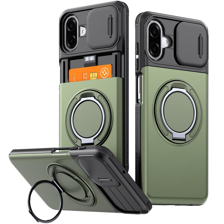 Custodia per telefono con protezione per fotocamera scorrevole, slot per scheda e rotazione a 360 gradi., For Galaxy A56 5G / A37 5G / A27 5G, For Galaxy A06 / A07