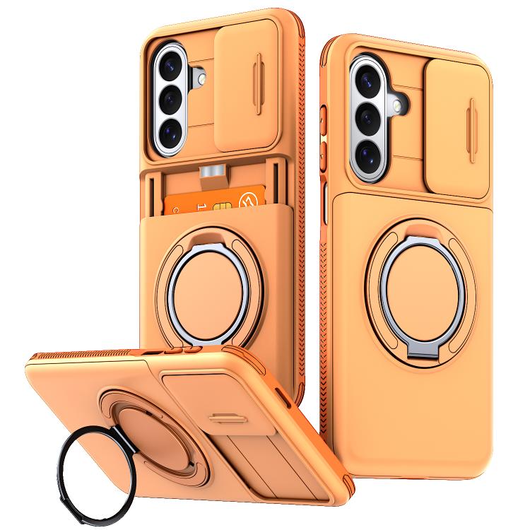 Custodia per telefono con protezione per fotocamera scorrevole, slot per scheda e rotazione a 360 gradi., For Galaxy A56 5G / A37 5G / A27 5G, For Galaxy A06 / A07