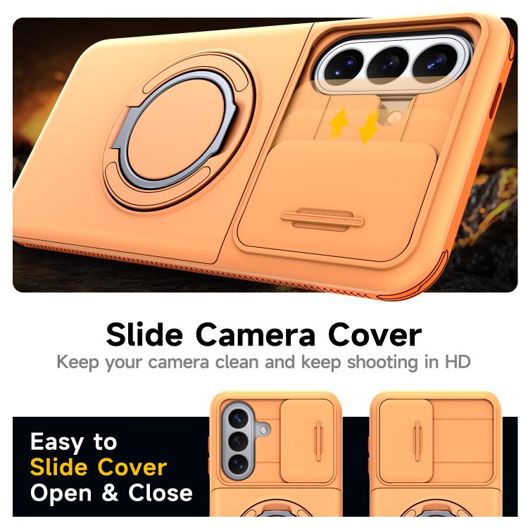 Custodia per telefono con protezione per fotocamera scorrevole, slot per scheda e rotazione a 360 gradi., For Galaxy A56 5G / A37 5G / A27 5G, For Galaxy A06 / A07