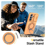 Custodia per telefono con protezione per fotocamera scorrevole, slot per scheda e rotazione a 360 gradi., For Galaxy A56 5G / A37 5G / A27 5G, For Galaxy A06 / A07