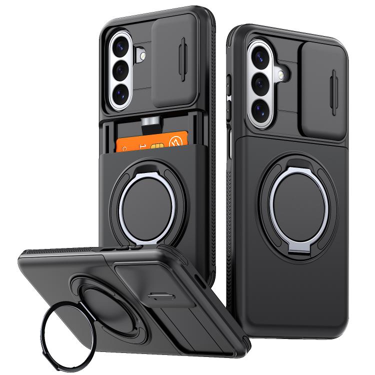 Custodia per telefono con protezione per fotocamera scorrevole, slot per scheda e rotazione a 360 gradi., For Galaxy A56 5G / A37 5G / A27 5G, For Galaxy A06 / A07