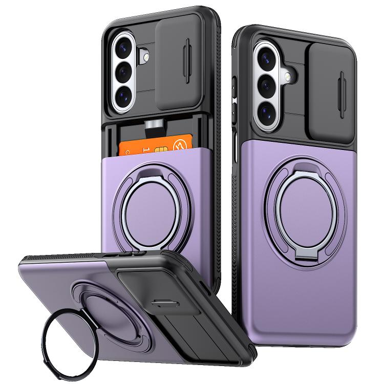 Custodia per telefono con protezione per fotocamera scorrevole, slot per scheda e rotazione a 360 gradi., For Galaxy A56 5G / A37 5G / A27 5G, For Galaxy A06 / A07