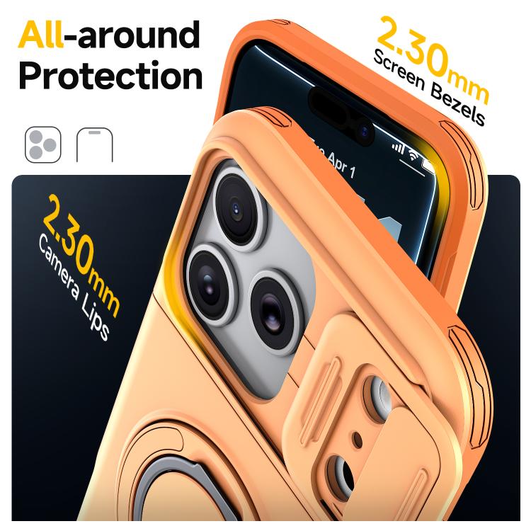 Custodia per telefono con protezione per fotocamera scorrevole, slot per scheda e rotazione a 360 gradi., For iPhone 17 Pro Max, For iPhone 17, For iPhone 16 Pro Max