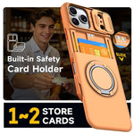 Custodia per telefono con protezione per fotocamera scorrevole, slot per scheda e rotazione a 360 gradi., For iPhone 17 Pro Max, For iPhone 17, For iPhone 16 Pro Max