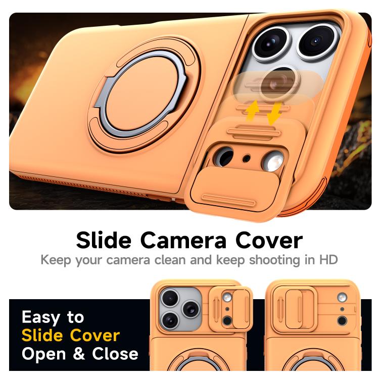 Custodia per telefono con protezione per fotocamera scorrevole, slot per scheda e rotazione a 360 gradi., For iPhone 17 Pro Max, For iPhone 17, For iPhone 16 Pro Max