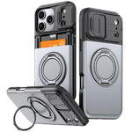 Custodia per telefono con protezione per fotocamera scorrevole, slot per scheda e rotazione a 360 gradi., For iPhone 17 Pro Max, For iPhone 17, For iPhone 16 Pro Max