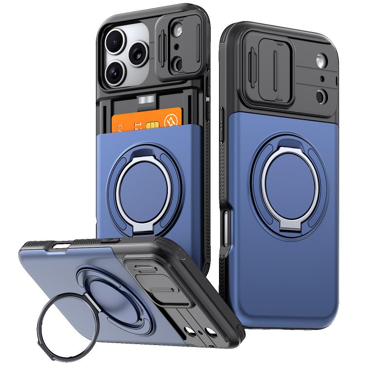 Custodia per telefono con protezione per fotocamera scorrevole, slot per scheda e rotazione a 360 gradi., For iPhone 17 Pro Max, For iPhone 17, For iPhone 16 Pro Max