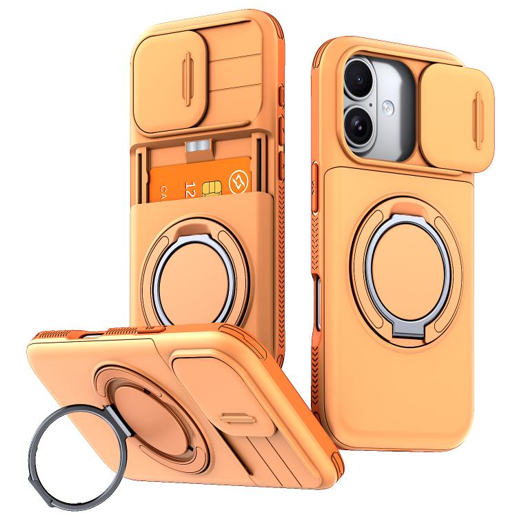 Custodia per telefono con protezione per fotocamera scorrevole, slot per scheda e rotazione a 360 gradi., For iPhone 17 Pro Max, For iPhone 17, For iPhone 16 Pro Max