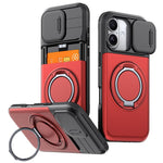 Custodia per telefono con protezione per fotocamera scorrevole, slot per scheda e rotazione a 360 gradi., For iPhone 17 Pro Max, For iPhone 17, For iPhone 16 Pro Max
