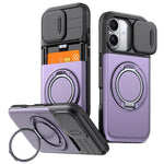 Custodia per telefono con protezione per fotocamera scorrevole, slot per scheda e rotazione a 360 gradi., For iPhone 17 Pro Max, For iPhone 17, For iPhone 16 Pro Max