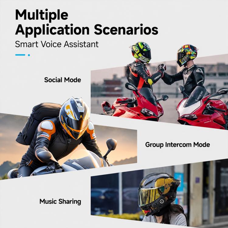 Casco moto Bluetooth wireless con riduzione rumore IPX6