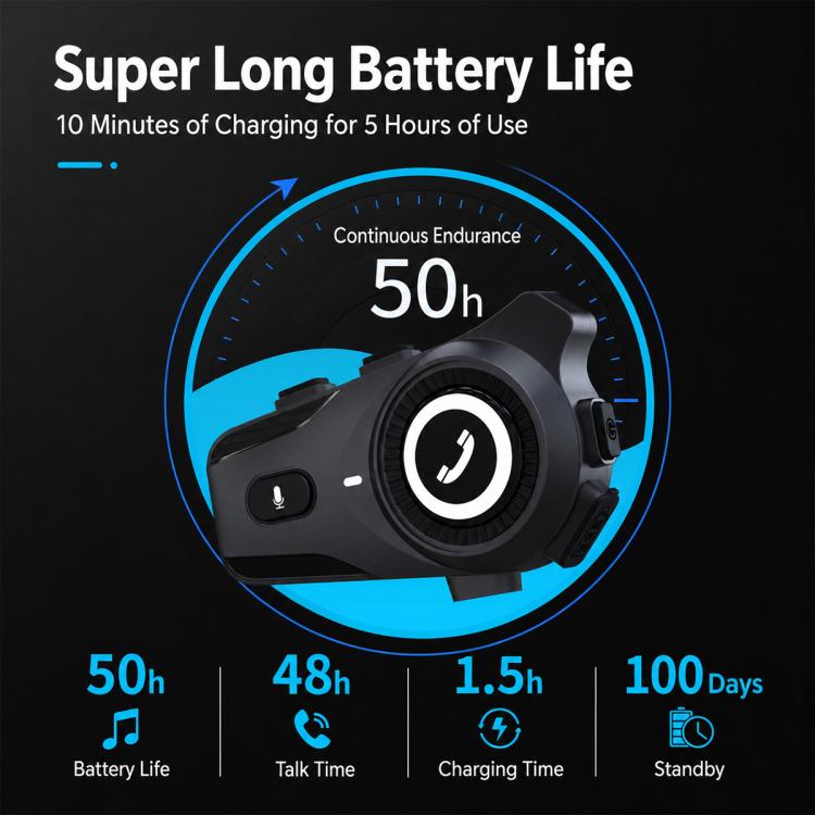 Casco moto Bluetooth wireless con riduzione rumore IPX6