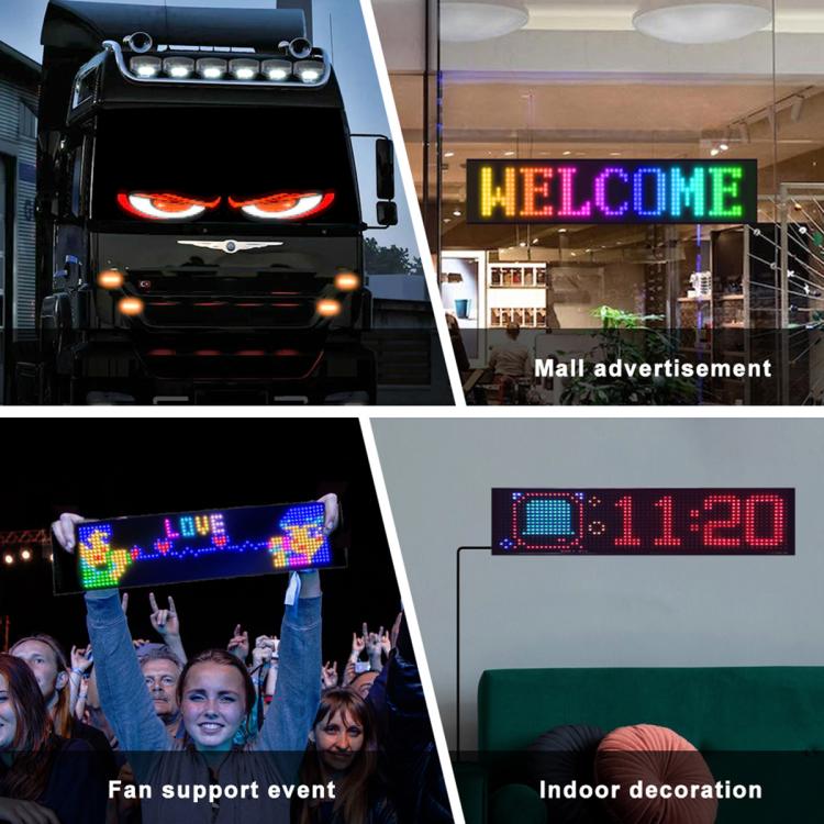 Schermo a matrice LED flessibile ultra sottile e impermeabile Demon Eye Car, 16 x 32 USB set, 16 x 64 USB set, 20 x 64 USB set, 16 x 96 USB set