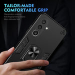 WANLONFENG Custodia per telefono antiurto con supporto integrato e 2 pellicole protettive per lo schermo., For Galaxy A27 5G
