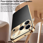 Cornice galvanizzata con texture litchi in PC + TPU, custodia per telefono in similpelle vegana., For iPhone 17 Pro Max, For iPhone 17 Pro, For iPhone 17, For iPhone Air