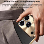 Cornice galvanizzata con texture litchi in PC + TPU, custodia per telefono in similpelle vegana., For iPhone 17 Pro Max, For iPhone 17 Pro, For iPhone 17, For iPhone Air