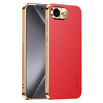 Cornice galvanizzata con texture litchi in PC + TPU, custodia per telefono in similpelle vegana., For iPhone 17e / 16e, For iPhone 16 Pro Max, For iPhone 16 Pro, For iPhone 16