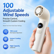Ventilatore portatile H27 con display digitale e ricarica Type-C