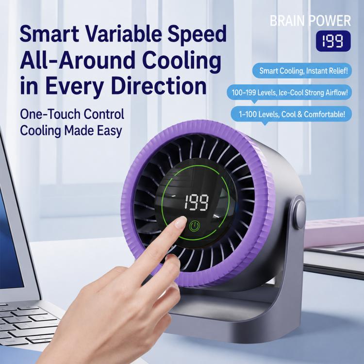Ventilatore da tavolo a doppia canalizzazione con display digital